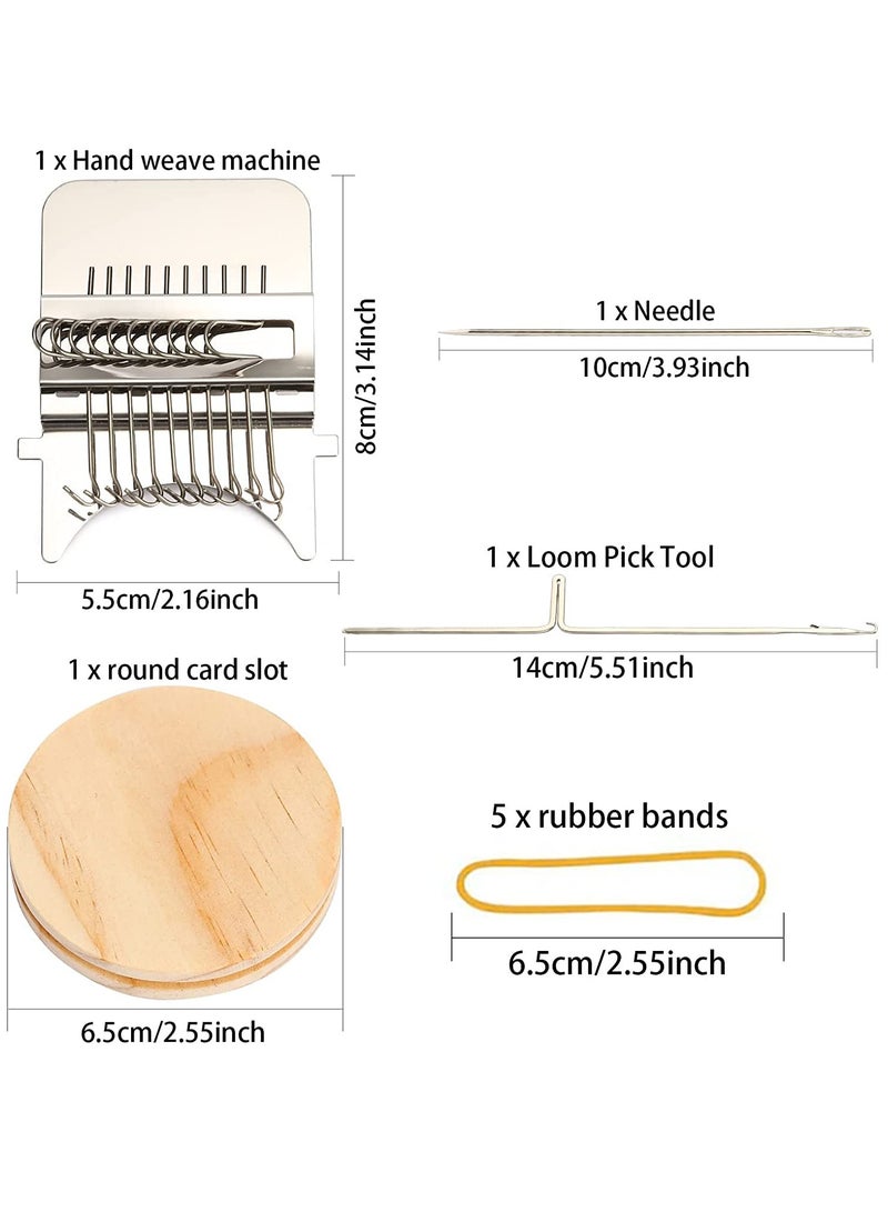 KASTWAVE Darning Loom Speedweve Type Weave Tool, 10 Hooks Wooden Weaving Frame Loom Kit for Beginners Quickly Mending Jeans Repair Holes DIY Beautiful Weaving Arts on Clothes Socks  - Image 5