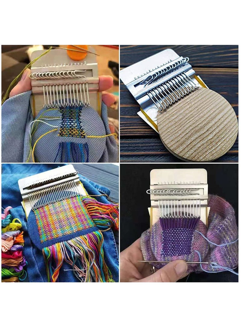 KASTWAVE Darning Loom Speedweve Type Weave Tool, 10 Hooks Wooden Weaving Frame Loom Kit for Beginners Quickly Mending Jeans Repair Holes DIY Beautiful Weaving Arts on Clothes Socks  - Image 3