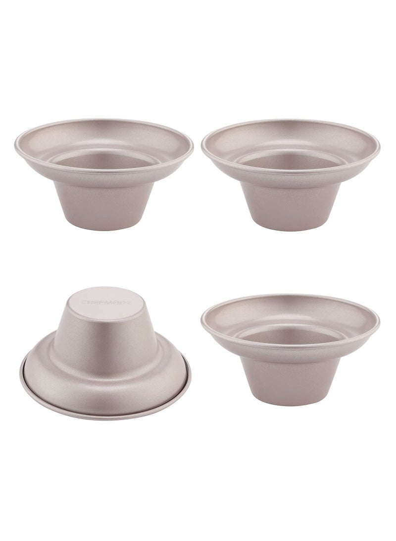 شيف ميد مافن قالب كيك نونستيك 4 بوصة طقم صواني كب كيك 4 قطع - Image 1