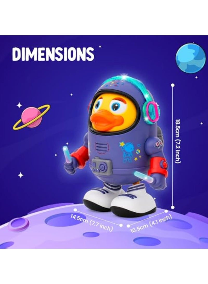 Whimsy  Baby Musical Toy,Dancing Walking Duck,Baby Toy with Music & LED Lights,Crawling Toys 6 to 12 Months Activity Center for Toddlers Learning Educational Development Toy for 1 + Year Old Girl Boy (Space Duck) - Image 3