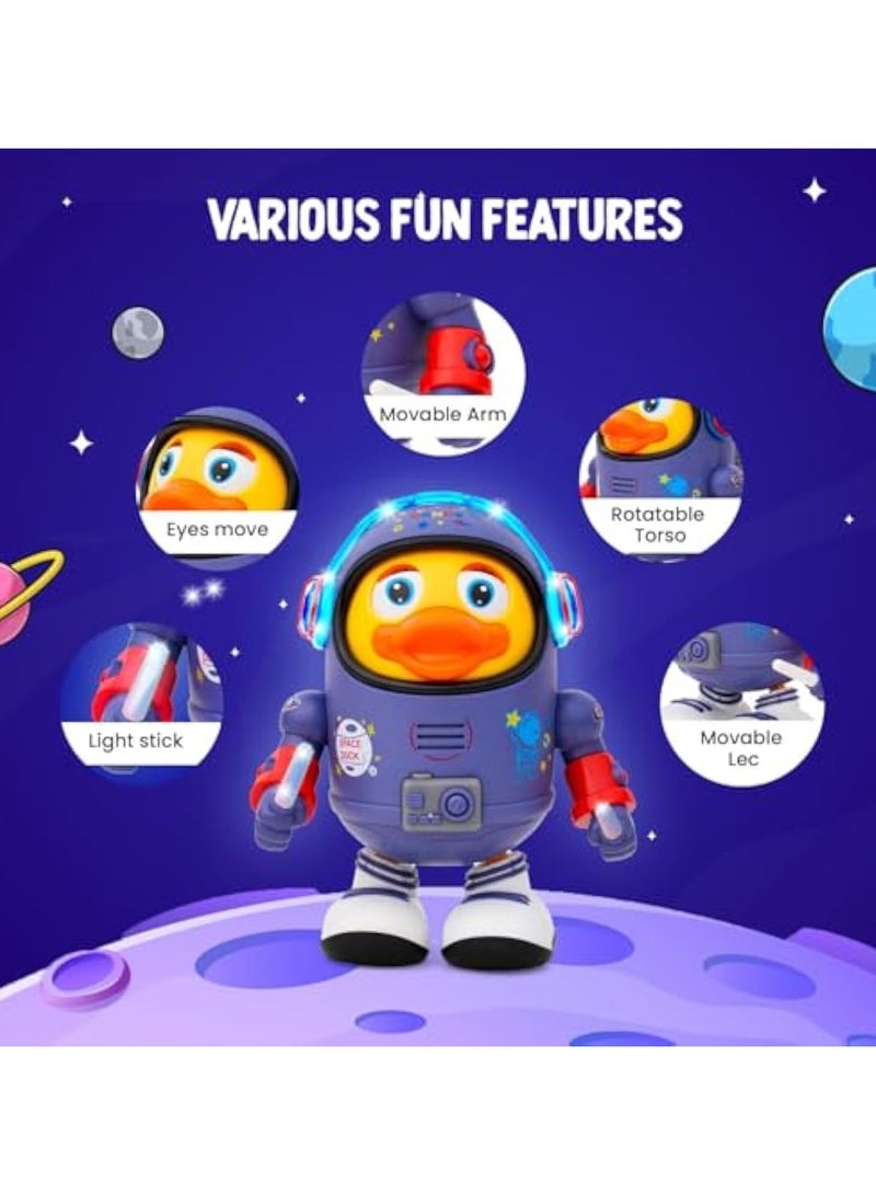 Whimsy  Baby Musical Toy,Dancing Walking Duck,Baby Toy with Music & LED Lights,Crawling Toys 6 to 12 Months Activity Center for Toddlers Learning Educational Development Toy for 1 + Year Old Girl Boy (Space Duck) - Image 2