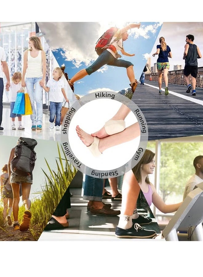 Happy D Heel Spur Inserts Gel Heel Pads, Heel Spur Bandages, Heel Protection Silicone Heel Protector, Suitable for Heel Analgesia / Stress Reduction, EU36-40（s） (Beige) - Image 5