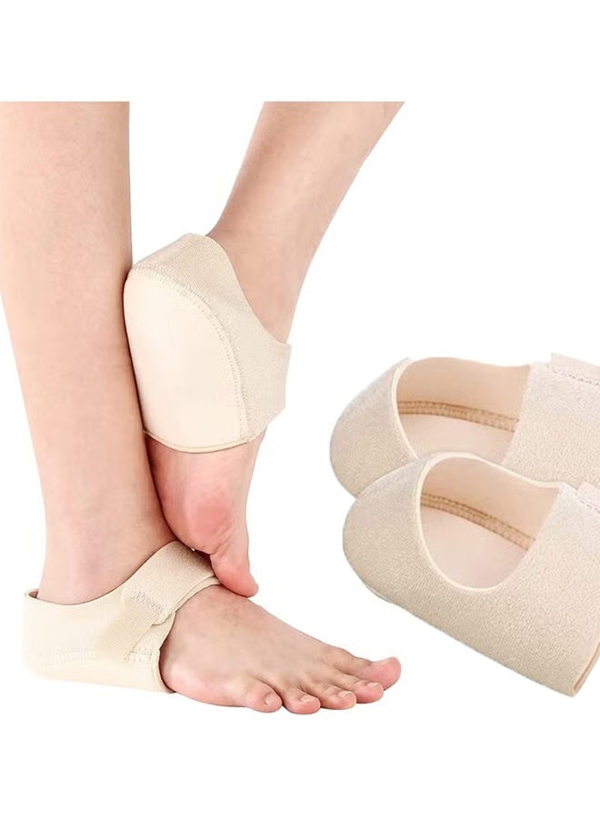 Happy D Heel Spur Inserts Gel Heel Pads, Heel Spur Bandages, Heel Protection Silicone Heel Protector, Suitable for Heel Analgesia / Stress Reduction, EU36-40（s） (Beige) - Image 3