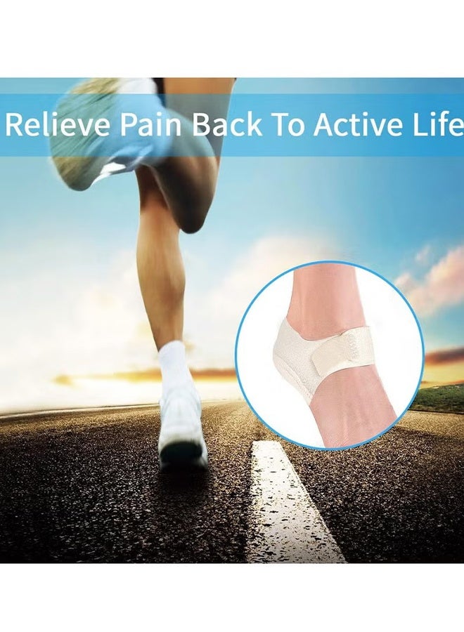 Happy D Heel Spur Inserts Gel Heel Pads, Heel Spur Bandages, Heel Protection Silicone Heel Protector, Suitable for Heel Analgesia / Stress Reduction, EU36-40（s） (Beige) - Image 4