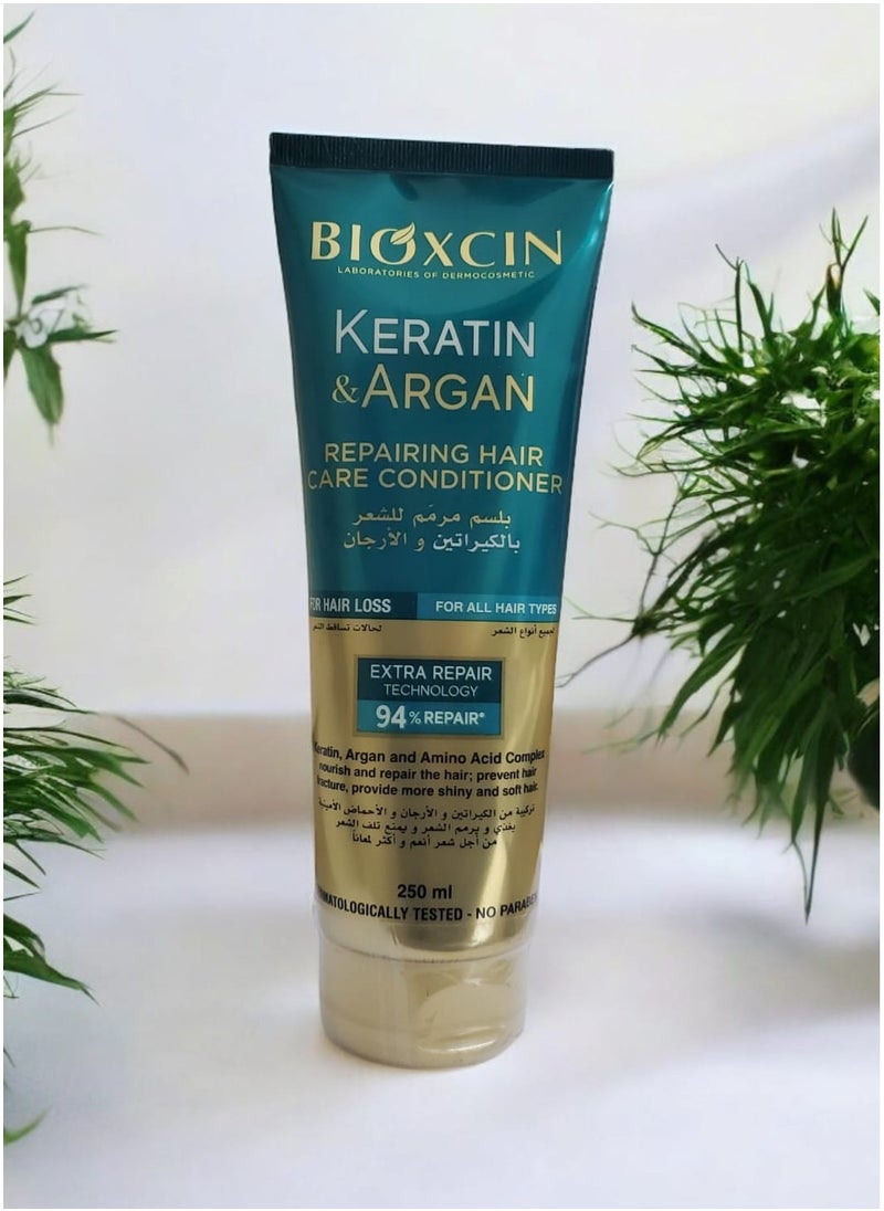 BIOXCIN - Keratin & Argan Repairing Hair Care Conditioner 250ml - Image 1