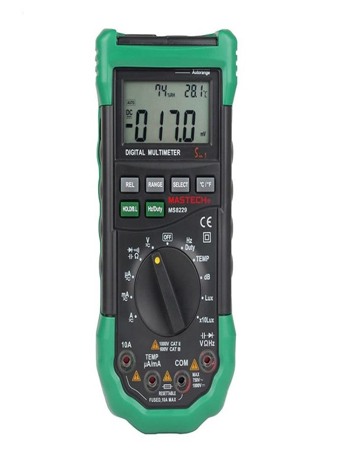 Mastech MS8229 5 in1 Auto Range Digital Multimeter Lux Sound Level Temperature Humidity Tester - Image 2
