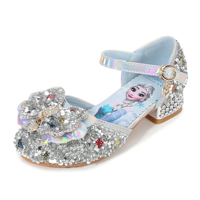 Girls' Sandals Summer Fashion Baby Princess Children'S Casual Soft-Soled Crystal Shoes Little Girl High Heels Princess Style - Image 1