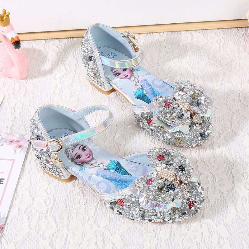 Girls' Sandals Summer Fashion Baby Princess Children'S Casual Soft-Soled Crystal Shoes Little Girl High Heels Princess Style - Image 4
