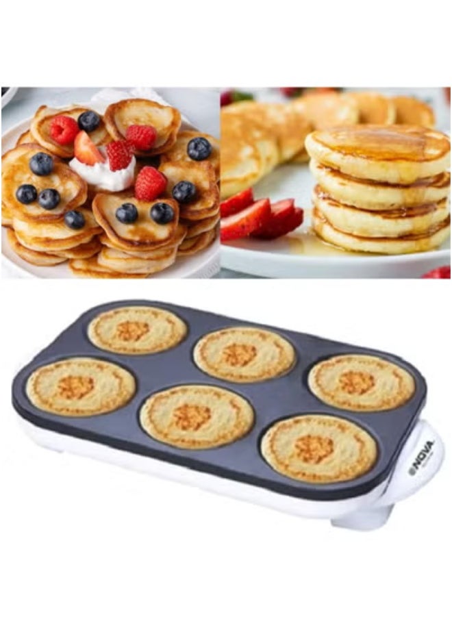 NOVA Nova 172CM6 Electric Crepe & Pancake Maker – 1000W Non-Stick Breakfast Appliance with 270° Fast Heating, Heat-Resistant Handles & Metal Pedestal | Multi-Function Cooking Plate with 6-Piece Tool Set | Easy to Clean, Safe to Use – 220-240V Kitchen Gadget  - Image 1