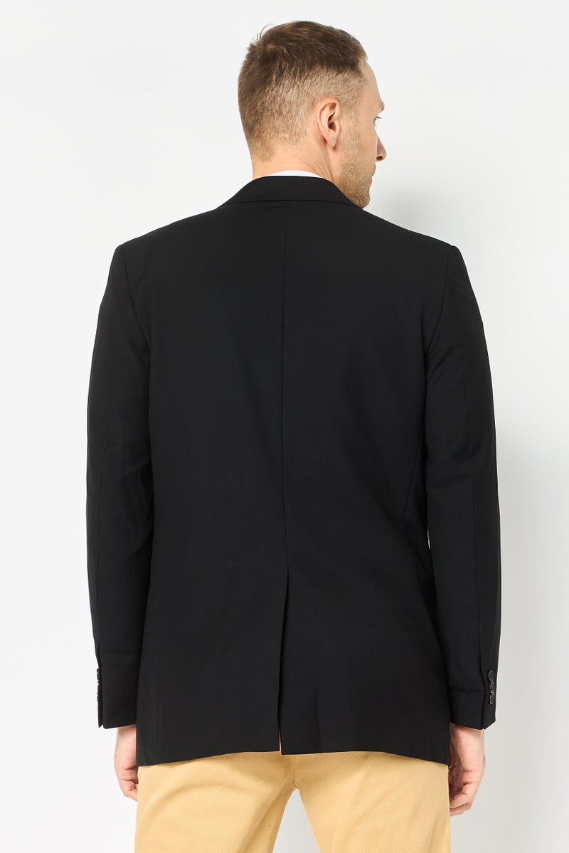 Selected Homme Men Fashion Fit Solid  Semi Formal Blazer, Black - Image 4