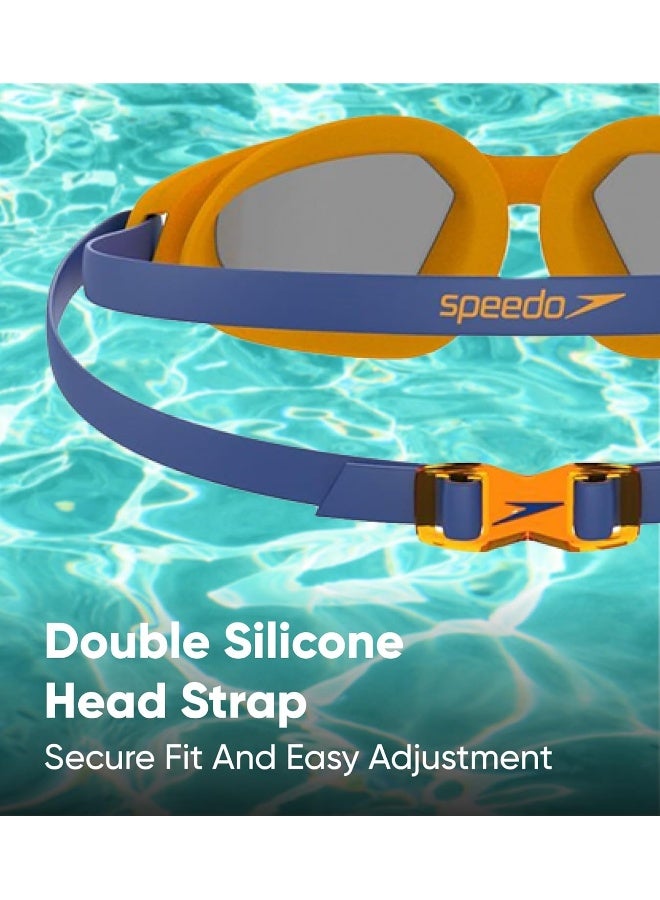 Speedo Speedo Unisex Junior Hydropulse Tint-Lens Goggles - Blue & Orange | Premium Swimwear & Swimming Accessory by Speedo for Training, Fitness and Recreational Use - Premium Goggles for Performance, Durability and Everyday Use - Image 5