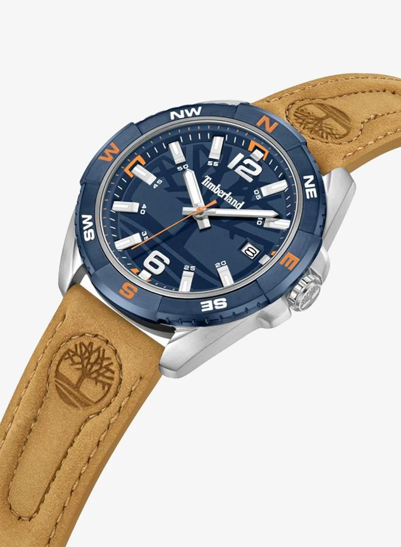 Timberland Men's Millinocket Watch With Stainless Steel Case And Leather Strap Water Resistant 44mm - TDWGB2202110