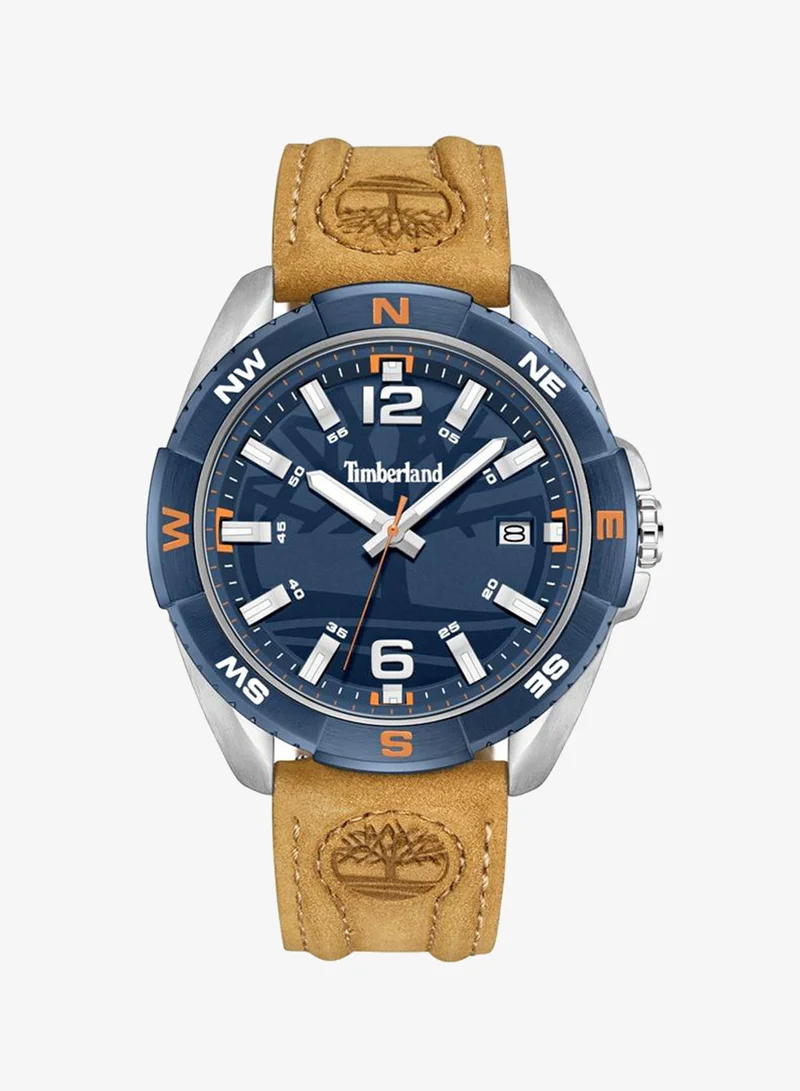 Timberland Men's Millinocket Watch With Stainless Steel Case And Leather Strap Water Resistant 44mm - TDWGB2202110