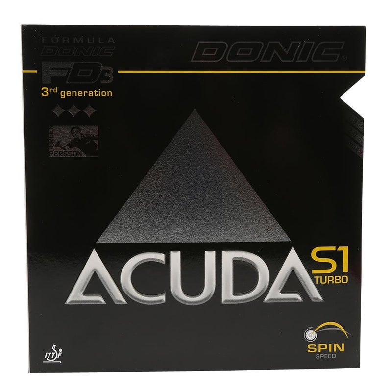 donic Accuda S1 Turbo Table Tennis Rubber (Red) - Image 2