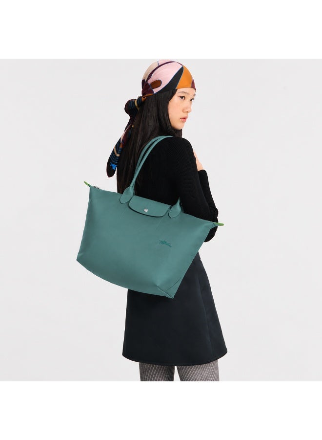 Longchamp Le Pliage 70th Anniversary Eco Edition Large Foldable Tote Bag - Sage Green - Image 2
