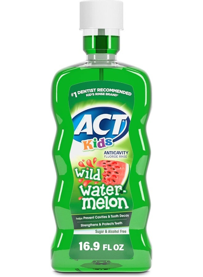 ACT Kids Anticavity Fluoride Rinse Wild Watermelon 16.9 Ounce Original Version - Image 1