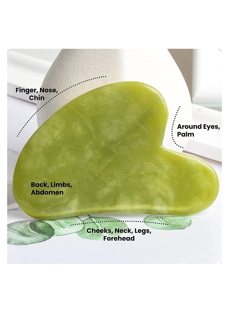 Anti-Aging Jade Roller Massage And Gua Sha Facial Tools Set-Natural Jade Gua Sha Massage Tool For Face And Full Body - Image 4