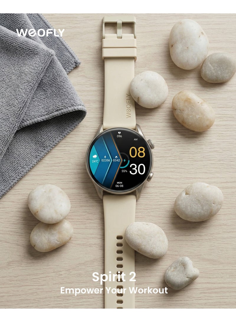 Weofly Spirit 2 Smart Watch with HD Touch Screen, Fitness Tracker, and IP68 Waterproofing - Gold - Image 2
