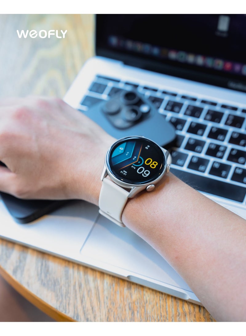 Weofly Spirit 2 Smart Watch with HD Touch Screen, Fitness Tracker, and IP68 Waterproofing - Gold - Image 3