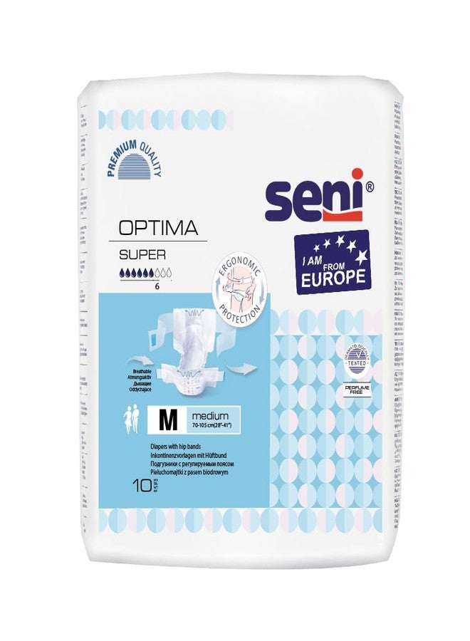 Seni Optima Super Medium Adult Diapers With Hip Bands 10 Pcs - Image 1