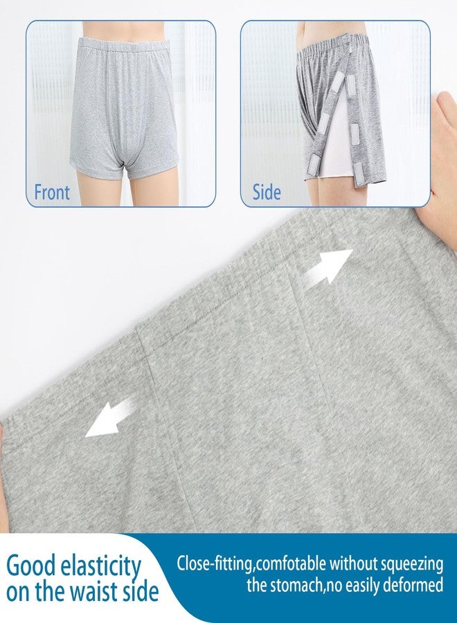 Lmaray 3 Pack Post Surgery Boxers for Men, Adaptive Underwears, Tear Away Underwear, Incontinence Stick-on Briefs, S/W26 - Image 3
