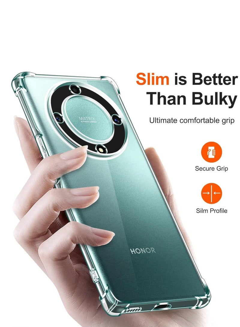 Techie Honor X9b Soft TPU Bumper Corner Ultra Slim Clear Case Shockproof Anti Fingerprint Transparent Protective Back Cover - Image 3