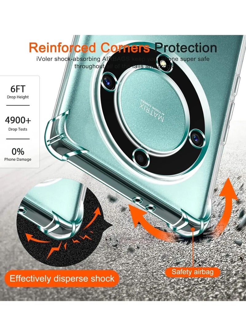 Techie Honor X9b Soft TPU Bumper Corner Ultra Slim Clear Case Shockproof Anti Fingerprint Transparent Protective Back Cover - Image 4