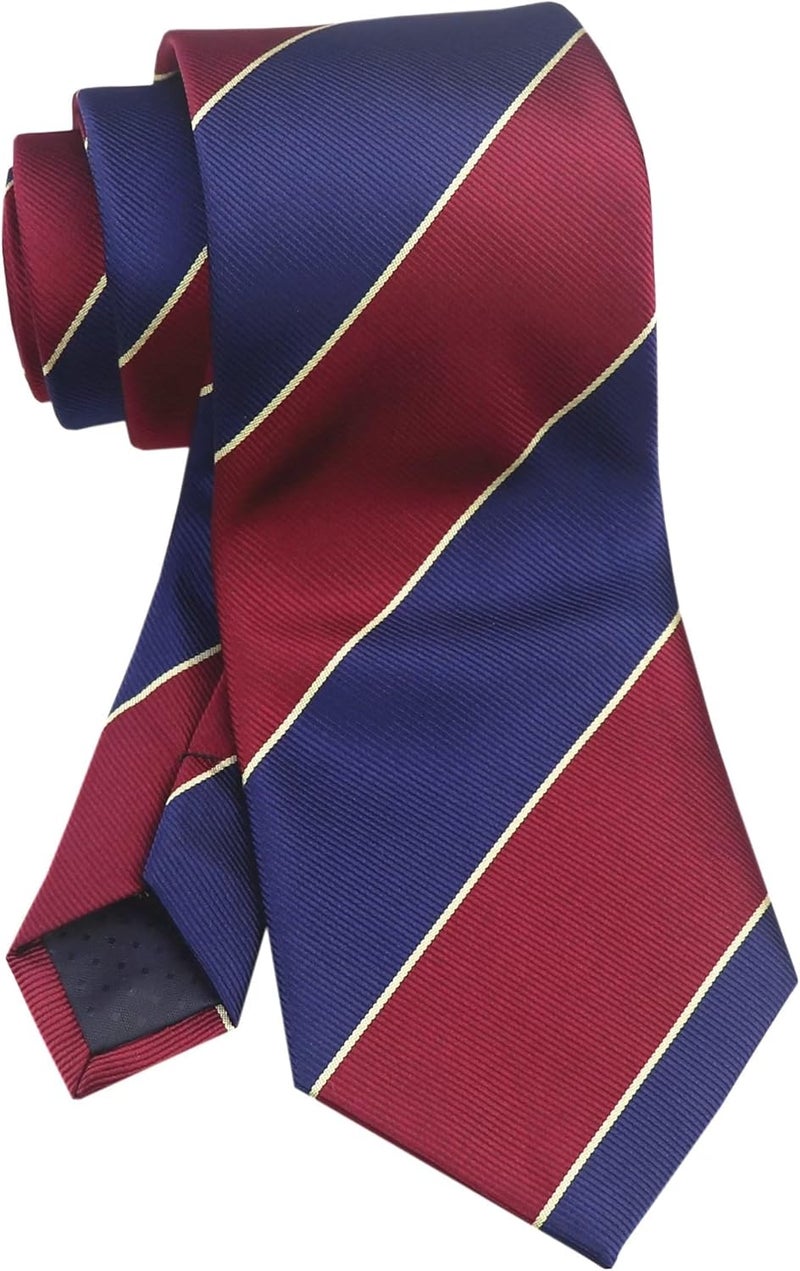 Secdtie Men's Classic Stripe Jacquard Woven Silk Tie Formal Party Suit Necktie - Image 3