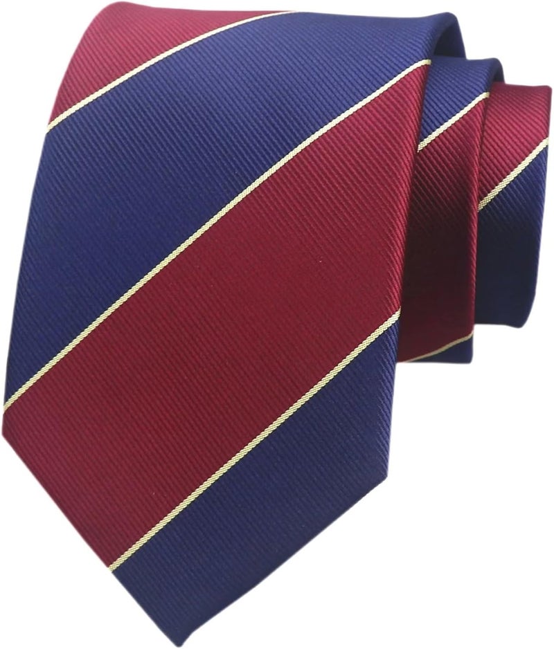 Secdtie Men's Classic Stripe Jacquard Woven Silk Tie Formal Party Suit Necktie - Image 1