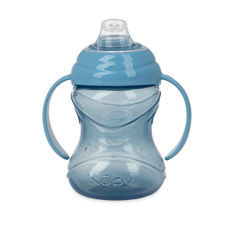 Nuby 3 Piece No-Spill Grip Nâ€™ Sip Cup with Soft Flex Spout, 2 Handle with Clik It Lock Feature, Neutral,10 Ounce - Image 2