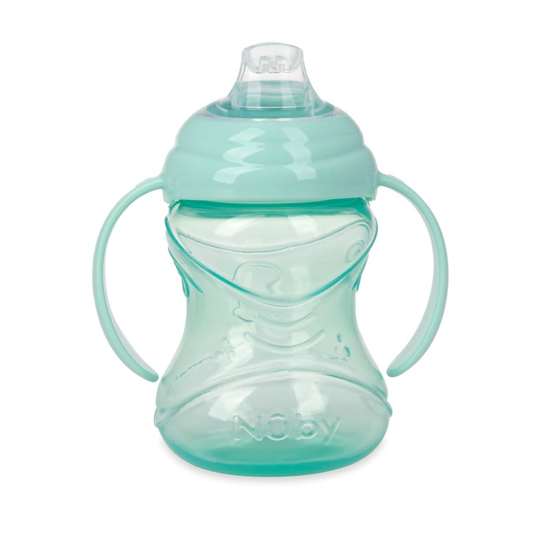Nuby 3 Piece No-Spill Grip Nâ€™ Sip Cup with Soft Flex Spout, 2 Handle with Clik It Lock Feature, Neutral,10 Ounce - Image 3
