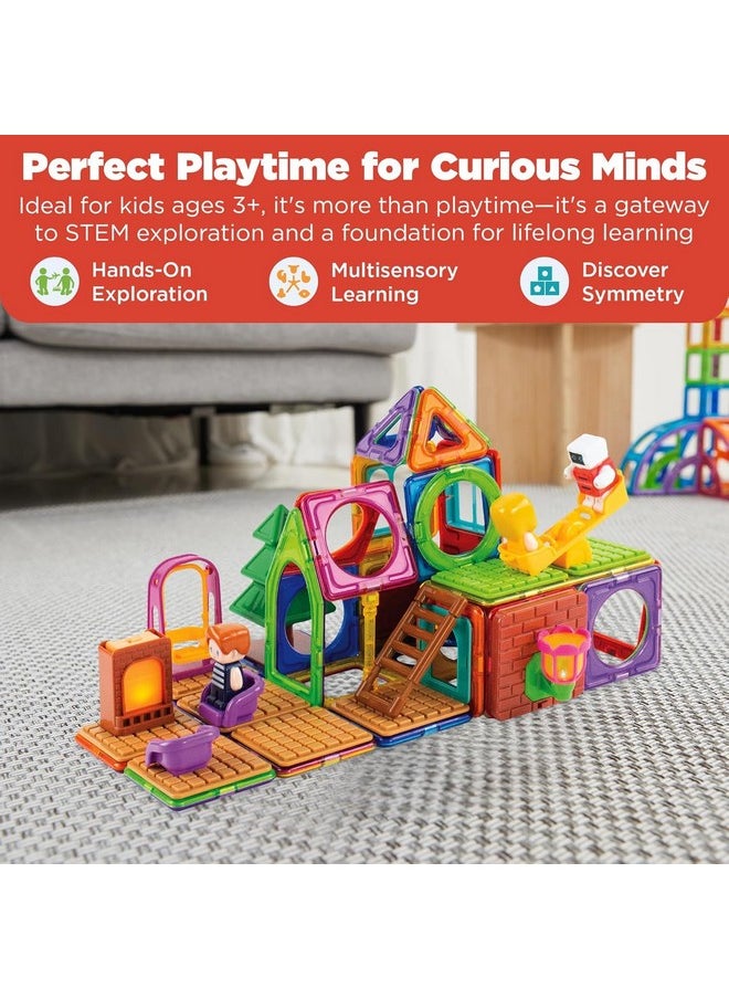 Magformers Magformers Backyard Adventure 61 Piece Set, for Children Ages 3 and Older - Building Blocks, STEM Toy, Award-Winning Educational Magnetic Tiles, Rainbow Colors  - Image 4