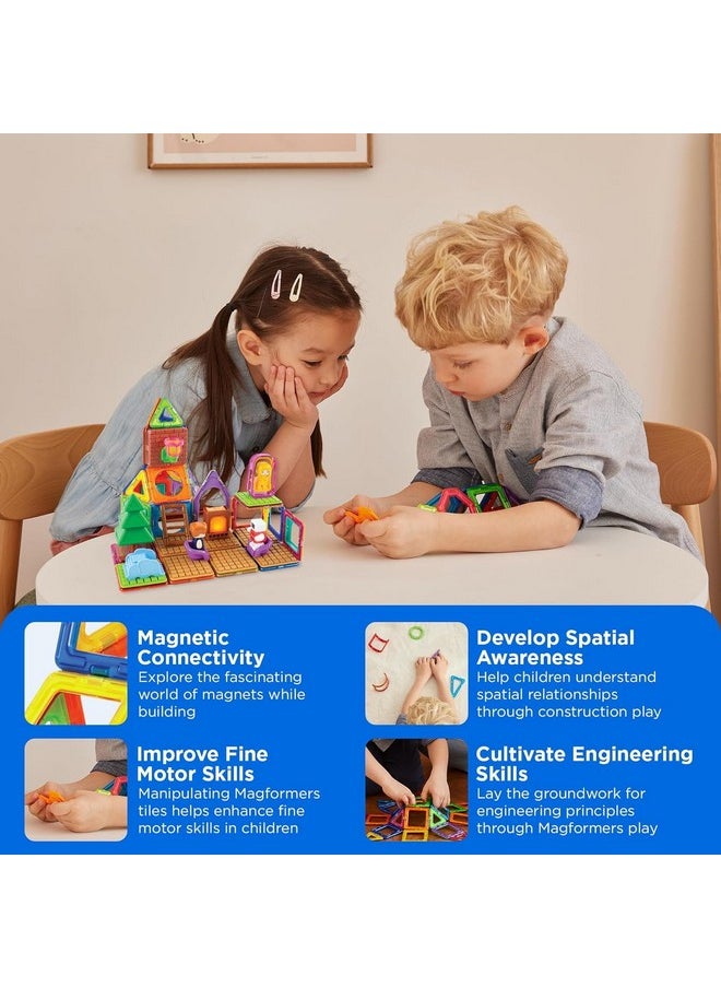 Magformers Magformers Backyard Adventure 61 Piece Set, for Children Ages 3 and Older - Building Blocks, STEM Toy, Award-Winning Educational Magnetic Tiles, Rainbow Colors  - Image 3