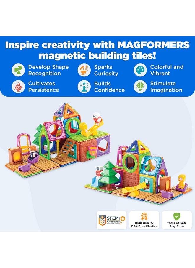 Magformers Magformers Backyard Adventure 61 Piece Set, for Children Ages 3 and Older - Building Blocks, STEM Toy, Award-Winning Educational Magnetic Tiles, Rainbow Colors  - Image 2