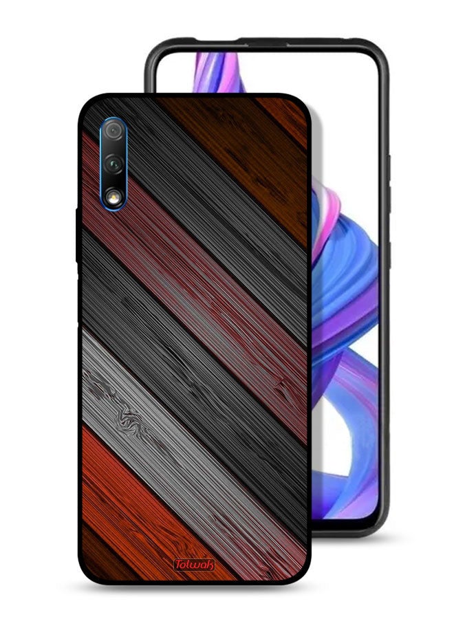 Tolwak Honor 9X (China) Protective Case Cover Colored Wooden Pattern - Image 1