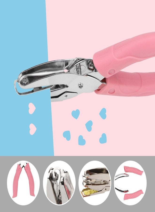 Rongon Paper Hole Puncher Star and Heart Shaped Mini Hole Punch Pliers 1/4 Inch Cute Single Hole Punch Tool with Soft-Handled DIY for Tags Clothing Ticket - Image 4