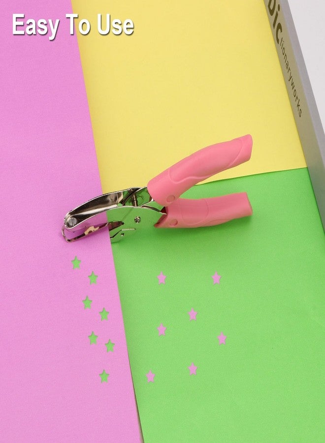 Rongon Paper Hole Puncher Star and Heart Shaped Mini Hole Punch Pliers 1/4 Inch Cute Single Hole Punch Tool with Soft-Handled DIY for Tags Clothing Ticket - Image 5