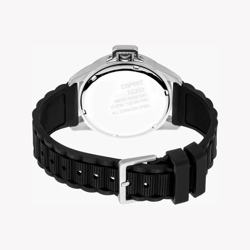 ESPRIT Men's Black Rubber Band Watch,Black Dial|ES1G261P0025 - Image 3