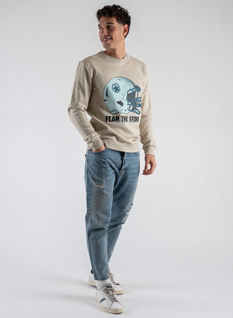 اونلي اند سانز سويت شيرت كرة قدم مطبوع بياقة دائرية - Image 4