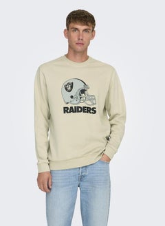 Only & Sons Crew Neck  Printed Football Sweatshirt  - Image 1
