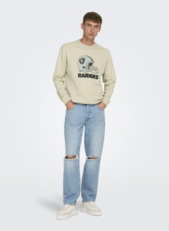 Only & Sons Crew Neck  Printed Football Sweatshirt  - Image 3