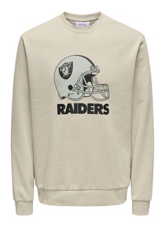 Only & Sons Crew Neck  Printed Football Sweatshirt  - Image 4