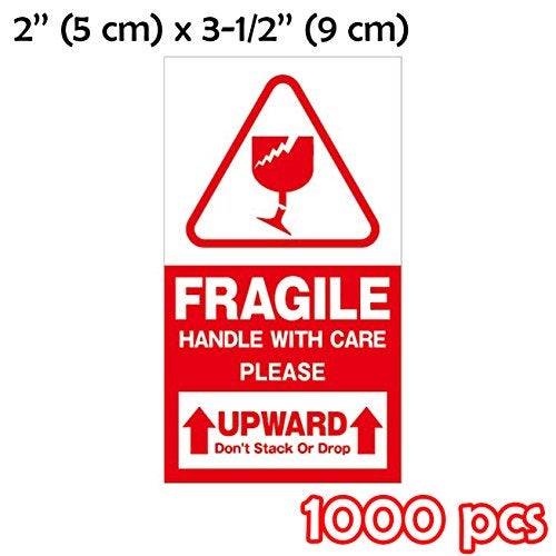 LDS Industry Red Large Fragile Handle with Care Keep Dry Upward Do Not Trample Shipping Box Warning Stickers Label (STK-03 1000pcs) - Image 4