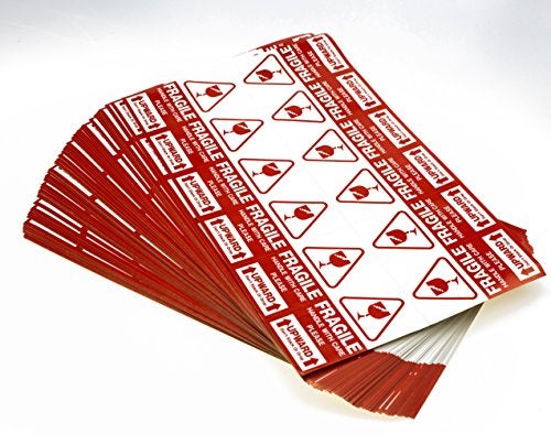 LDS Industry Red Large Fragile Handle with Care Keep Dry Upward Do Not Trample Shipping Box Warning Stickers Label (STK-03 1000pcs) - Image 2