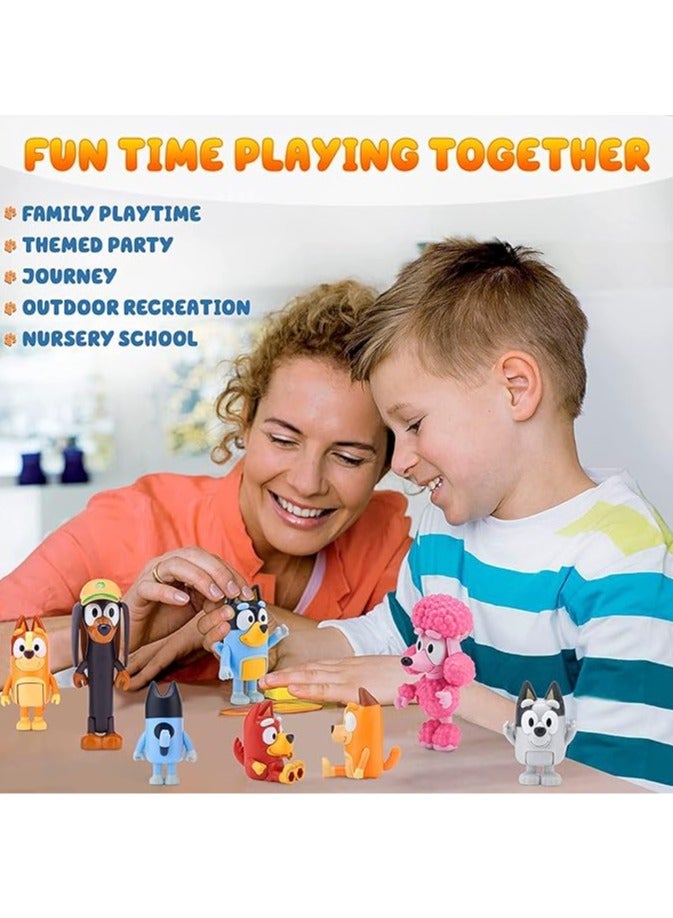 12 PCS Wolfs-Bluey Family and Friends Action Figures Toys Playset for Desk and Bedroom Decoration - Image 4