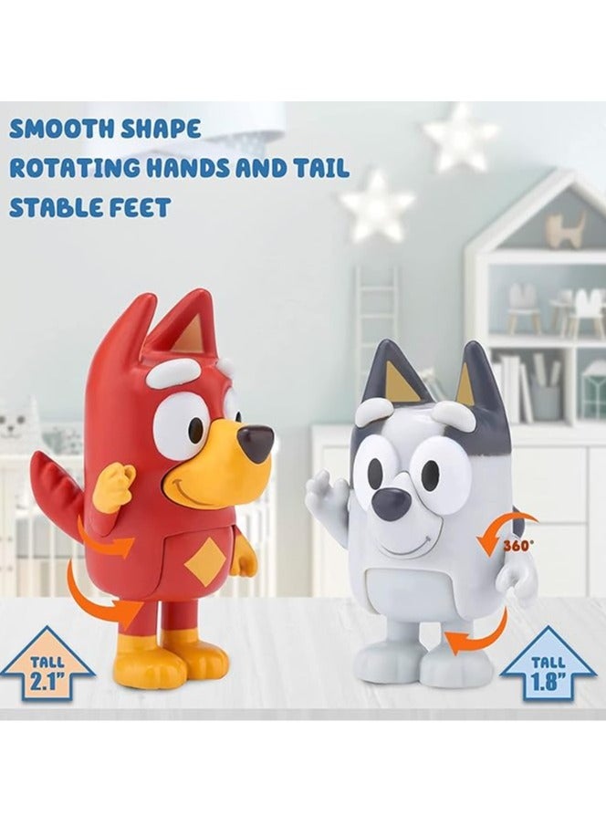 12 PCS Wolfs-Bluey Family and Friends Action Figures Toys Playset for Desk and Bedroom Decoration - Image 5