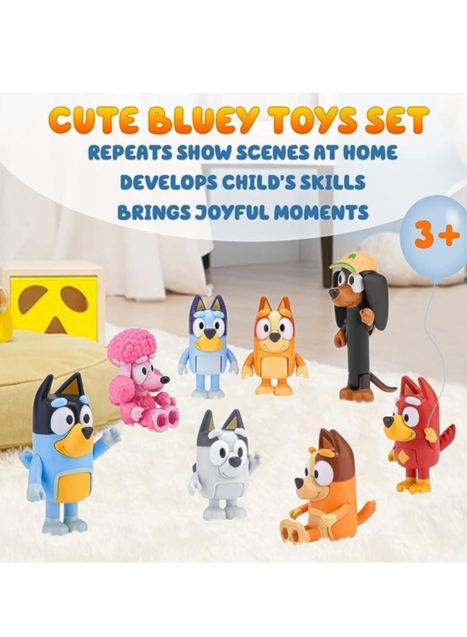 12 PCS Wolfs-Bluey Family and Friends Action Figures Toys Playset for Desk and Bedroom Decoration - Image 2