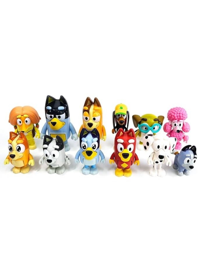 12 PCS Wolfs-Bluey Family and Friends Action Figures Toys Playset for Desk and Bedroom Decoration - Image 3