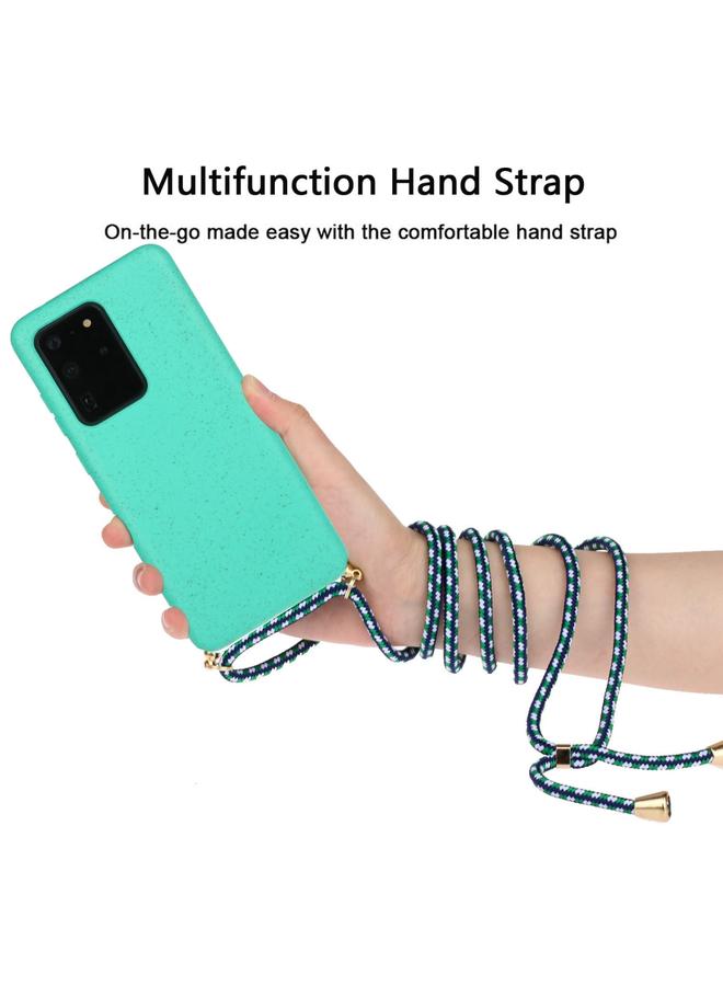 زبون جراب لهاتف Galaxy S20 Ultra مصنوع من مادة قش القمح + جراب واقٍ من مادة TPU مع حبل - Image 3