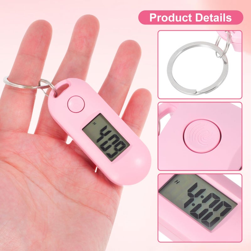 Pink Digital Clock Keychain Silent Mini Alarm For Students 6 5x2 5cm - Image 5